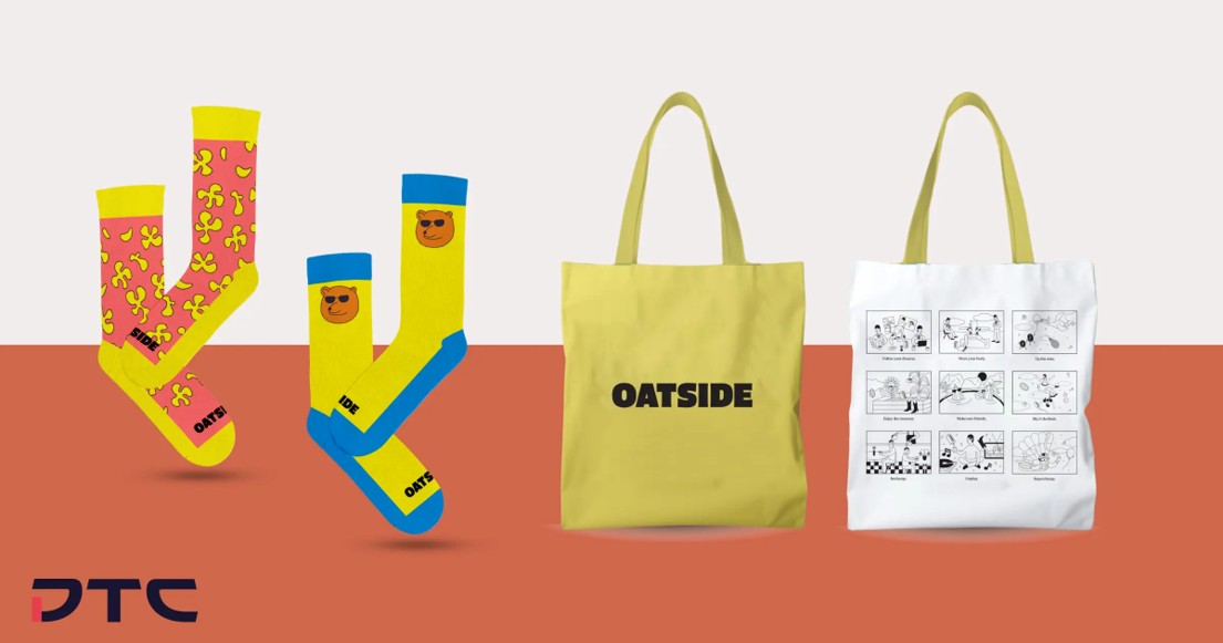 OATSIDE Trendy Customised Socks & Tote Bags Merchandise